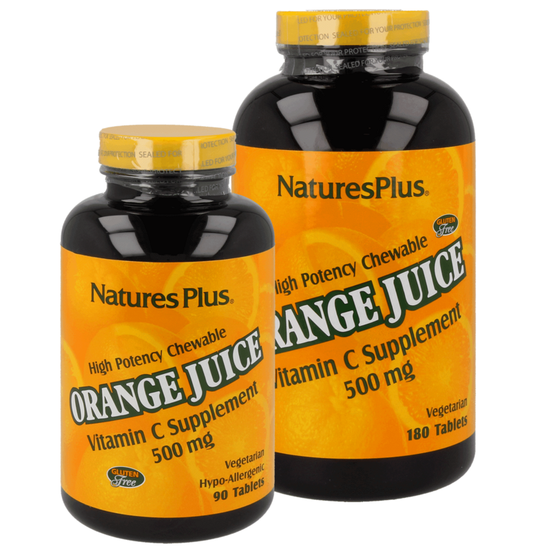 Natures Plus Orange Juice 500mg 180 Lutschtabletten