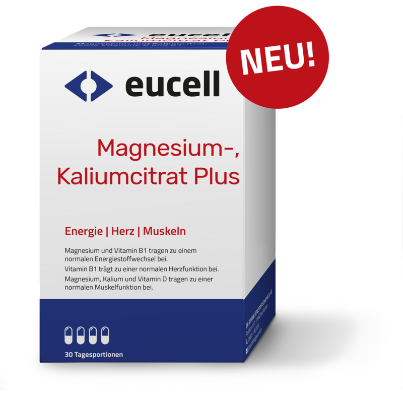 EUCELL Magnesium-, Kaliumcitrat plus 120 Kapseln