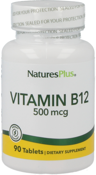 Natures Plus Vitamin B12 (Cobalamin) 500 mcg 90 Tabletten
