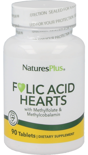 Natures Plus Folic Acid Hearts (Folsäure Herzen) 90 Tabletten