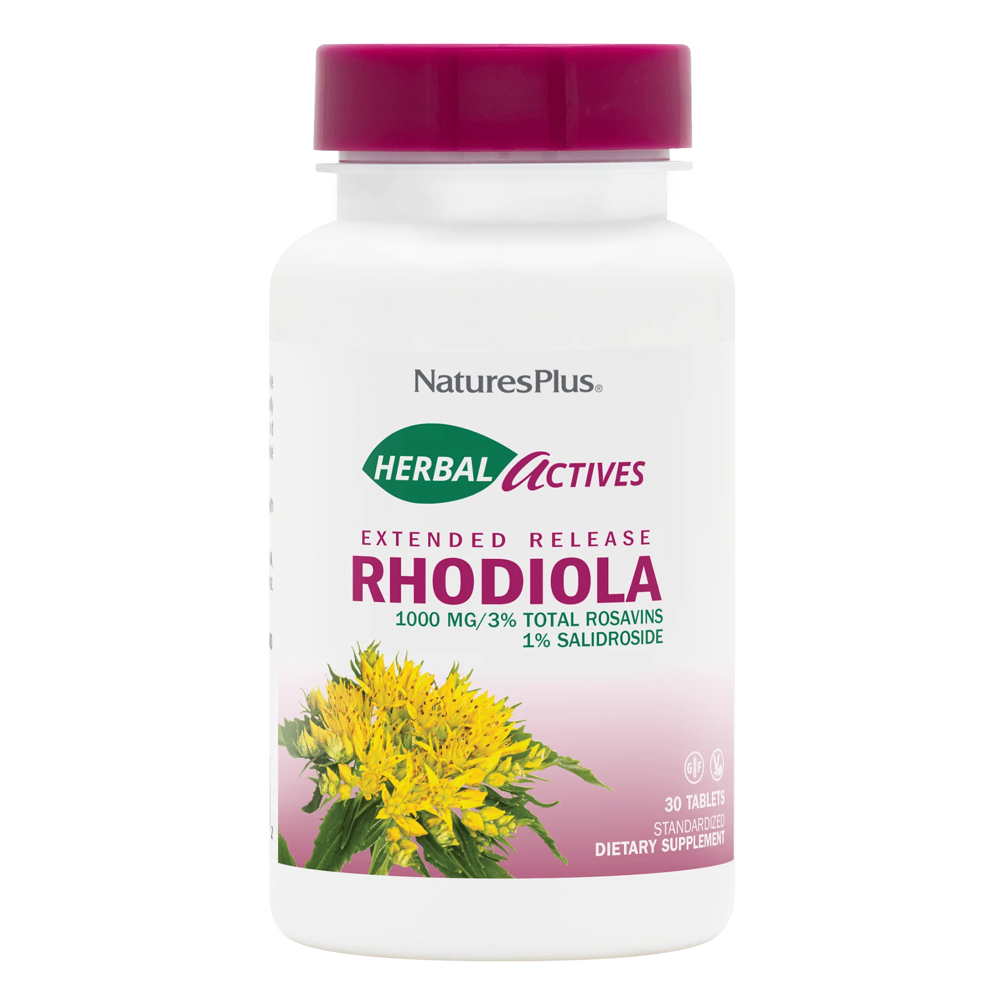 Natures Plus Herbal actives Rhodiola 1000mg 30 Tabletten