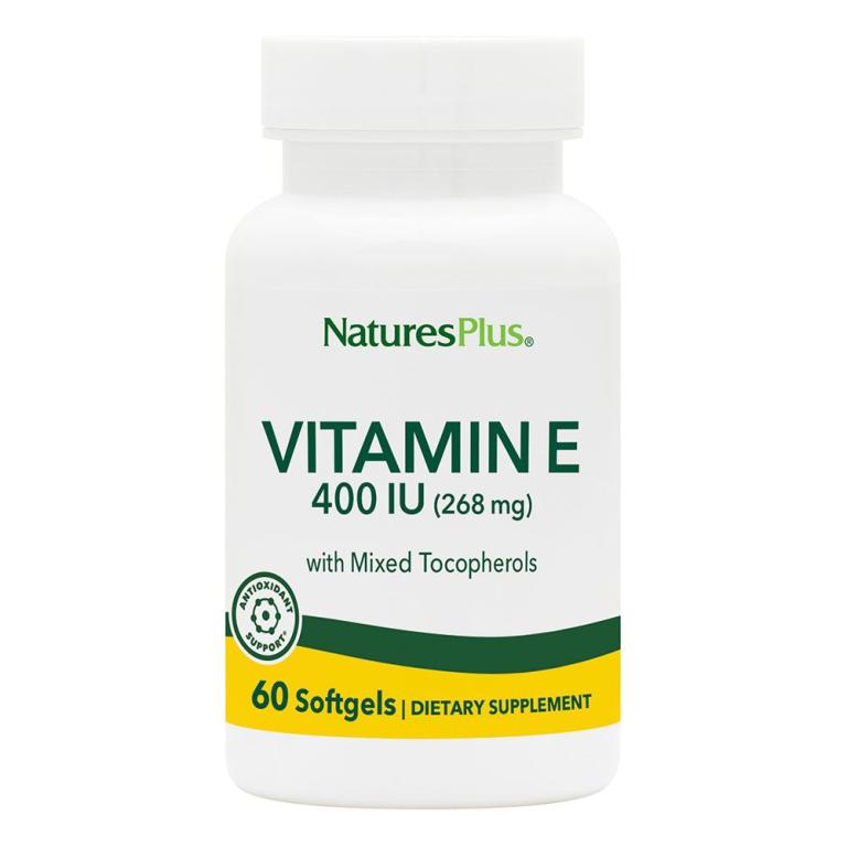 Natures Plus Vitamin E Mixed Tocopherol 400 IE 60 Softgels